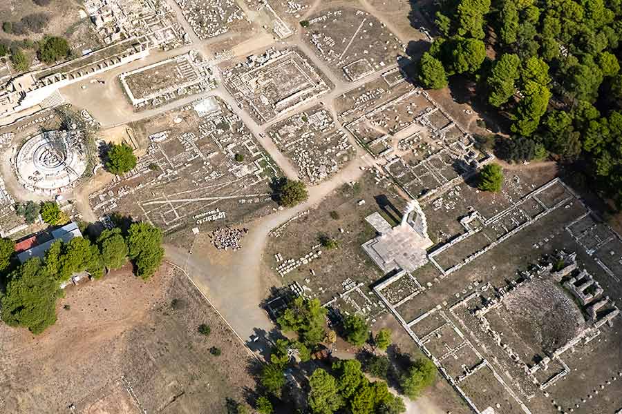 Epidauros Asklepios Heiligtum Luftaufnahmen 0004