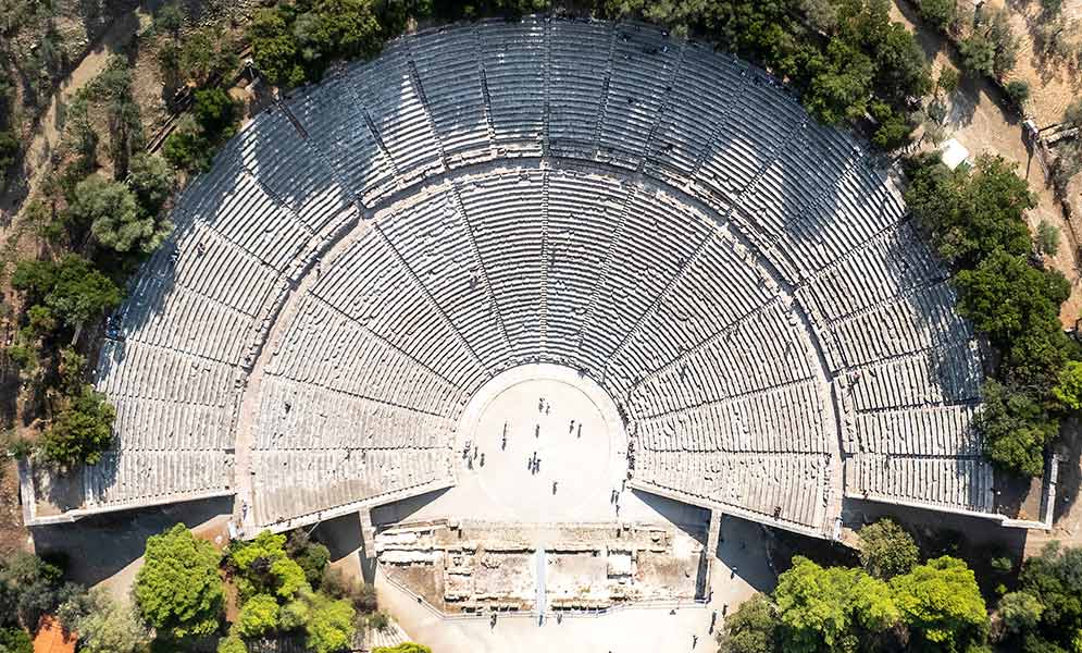 Epidauros antikes Theater Luftaufnahmen 0003